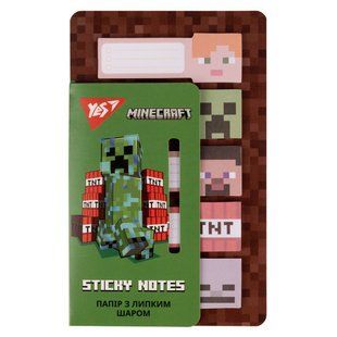 Бумага с липким слоем YES Minecraft в наборе 100 листов (5х20) 170323 фото
