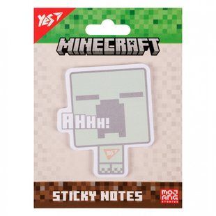 Бумага с липким слоем Yes фигурная Minecraft Creeper 40 листов (170398) 170398 фото