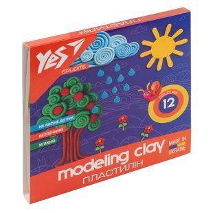 Пластилін YES Erudite 12 кольорів 240 г (540560) 540560 фото