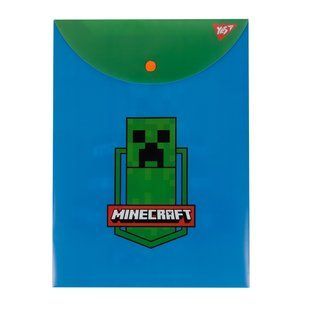 Папка-конверт YES А4 на кнопці Minecraft вертикальна (492078) 492078 фото