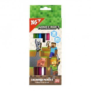 ККарандаши цветные Yes 12/24 цв. Minecraft (290763) 290763 фото