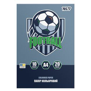 Бумага цветная односторонняя Yes Football 20 листов А4 скоба 955496 фото
