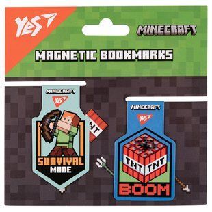 Закладки магнитные Yes Minecraft Steve, 2шт 708103 фото