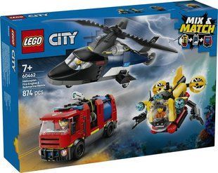 Конструктор LEGO City Ремікс вертольотів, пожежних машин і підводних човнів 874 деталі (60462) 60462 фото