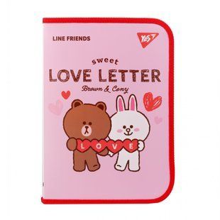 Папка факультативная YES А4 Line Friends с карманом (492108) 492108 фото