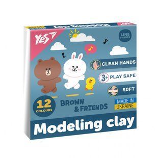 Пластилин Yes Line Friends 12 цветов 240 г (540670) 540670 фото