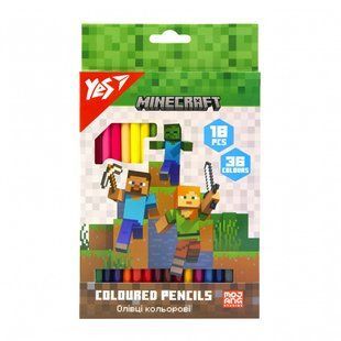 Карандаши цветные Yes 18/36 цв. Minecraft (290768) 290768 фото