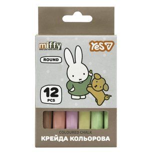 Крейда кольорова Yes Miffy 12 штук кругла 400564 фото