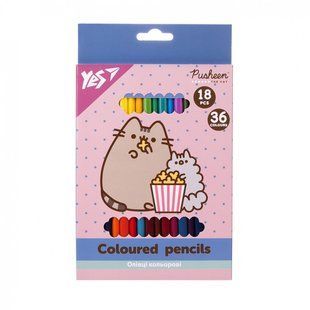 Карандаши цветные Yes 18/36 цв. Pusheen (290769) 290769 фото