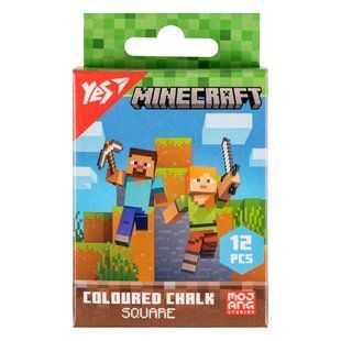 Крейда кольорова YES квадратна 12 шт 6 кол Minecraft 400483 фото