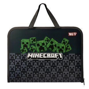 Папка-портфель Yes Minecraft Creepers FC на блискавці з тканинними ручками 492355 фото