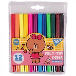 Фломастеры Yes 12 цветов Line Friends (650546) 650546 фото