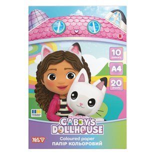 Папір кольоровий односторонній Yes Gabby Dollhouse 20 аркушів А4 скоба 956845 фото