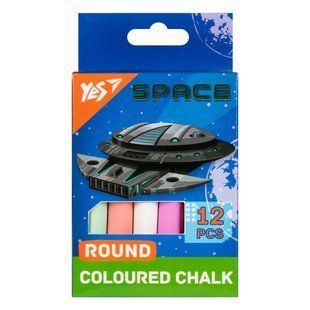 Крейда кольорова Yes Space 12 шт кругла 400521 фото