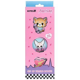 Набір бейджів на липучці Kite Aggretsuko AR25-3012, 3 шт. AR25-3012 фото