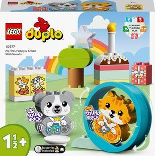 Конструктор LEGO DUPLO Моє перше цуценя та кошеня зі звуками 22 деталі (10977) 10977 фото