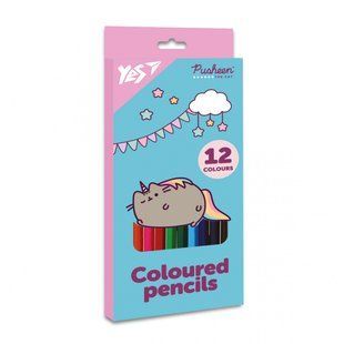 Карандаши цветные Yes 12 цветов Pusheen бирюзовый (290721) 290721 фото