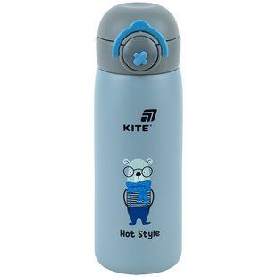Термос с кнопкой Kite K25-1221-3, Hot style, 430 мл, серый K25-1221-3 фото
