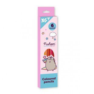 Олівці кольорові Yes 6 кольорів Pusheen рожево-бірюзовий (290725) 290725 фото
