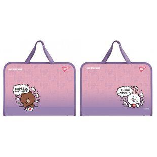 Папка-портфель Yes FC на молнии с тканевыми ручками Line Friends (492315) 492315 фото