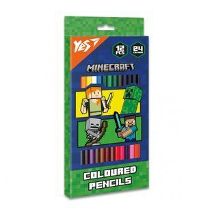 Карандаши цветные Yes 12/24 цветов Minecraft Heroes (290744) 290744 фото