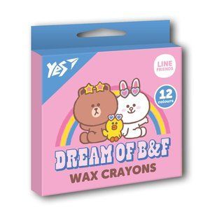 Восковые карандаши YES 12 шт Line Friends (590141) 590141 фото
