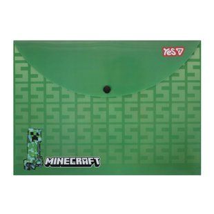 Папка-конверт Yes Minecraft Creeper А4 на кнопці 492336 фото