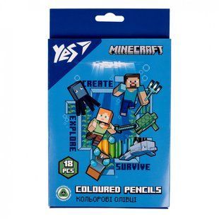 Олівці кольорові YES 18 кол Minecraft (290715) 290715 фото