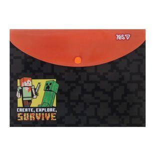 Папка-конверт Yes Minecraft Survive B5 на кнопці 492340 фото