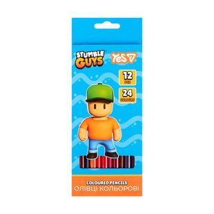Олівці кольорові Yes Stumble Guys 12 шт 24 кольори 290780 фото