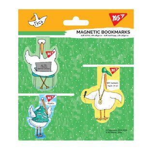 Закладки магнитные YES Гусь, зеленый, 3 шт. 707615 фото
