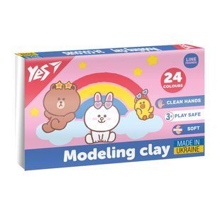 Пластилін YES Line Friends 24 кольори 480 г (540683) 540683 фото