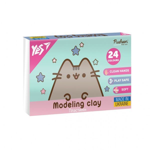 Пластилін Yes Pusheen 24 кольори 480 г (540685) 540685 фото