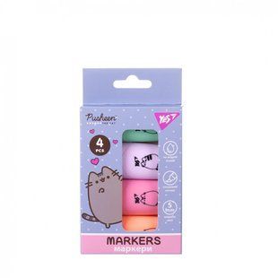 Маркер текстовый Yes Pusheen в наборе 4 шт (391094) 391094 фото