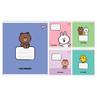 Зошит учнівський шкільний Yes Line Friends Stylish А5 12 аркушів коса лінія (767647) 767647 фото